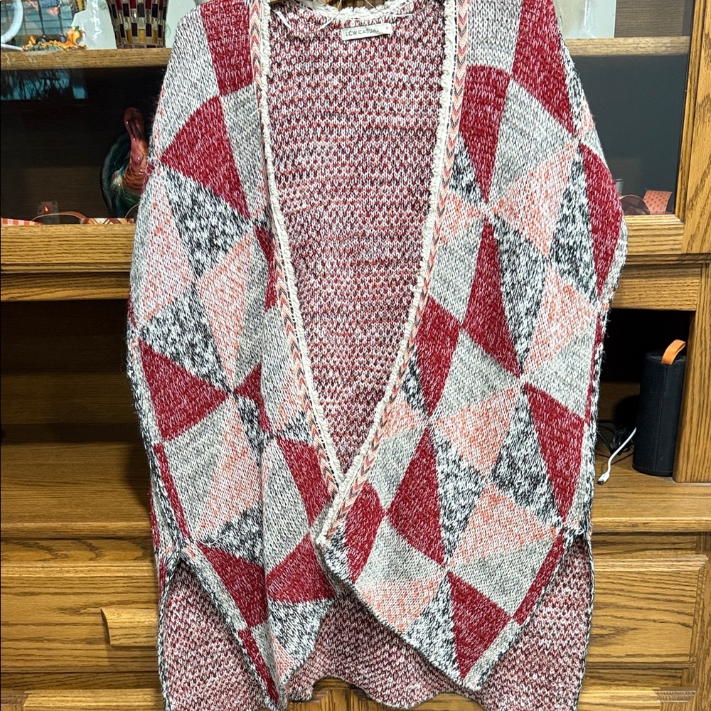 LCW CASUAL Geometric Patterned Open Front Cardigan/Wrap